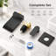 Robinet de lavabo mural noir mat avec bec en cascade et robinet d'encastrement