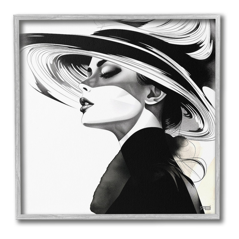 Giclée, femme et chapeau abstrait ArtbyRB, Estampe numérique Farmhouse, 17" H x 17" W