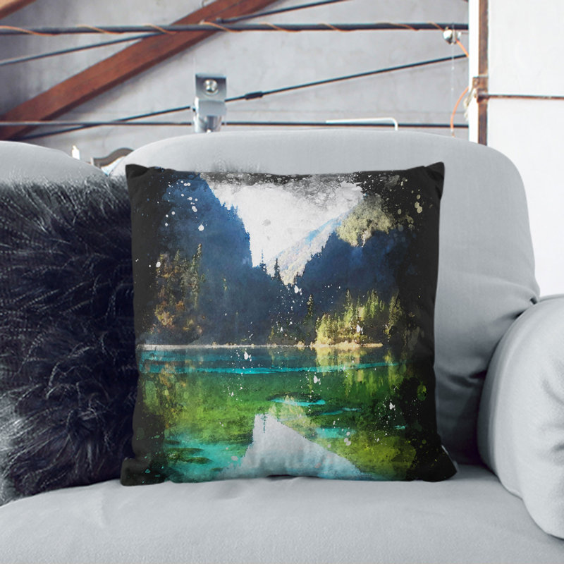 Lake and Mountain View Scatter Cushion, 55cm H x 55cm W x 20cm D