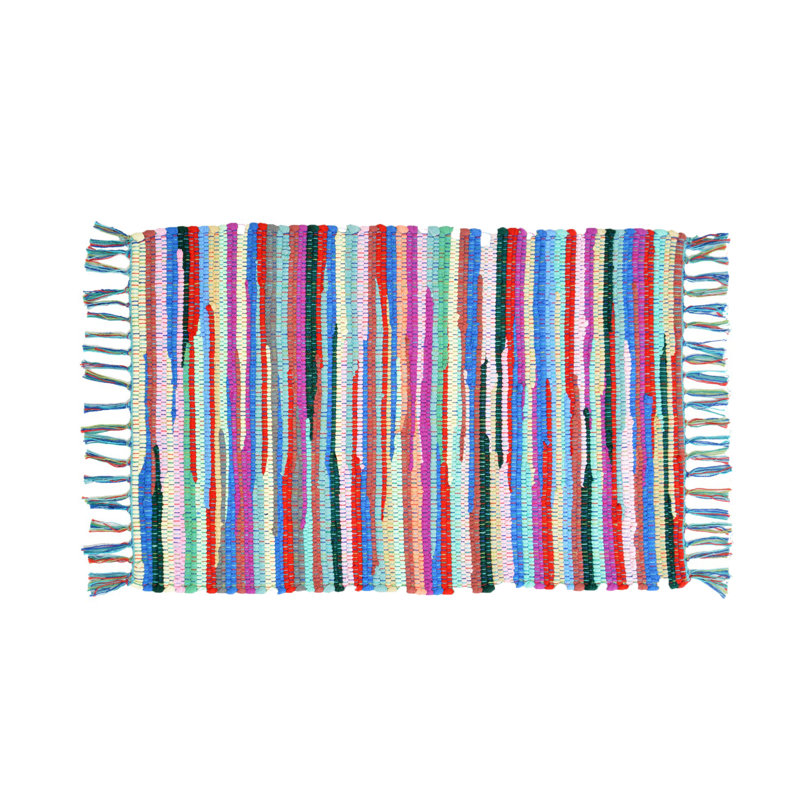 Nisbet Handwoven Multicolour Rag Rug, Rectangle 50 x 80cm