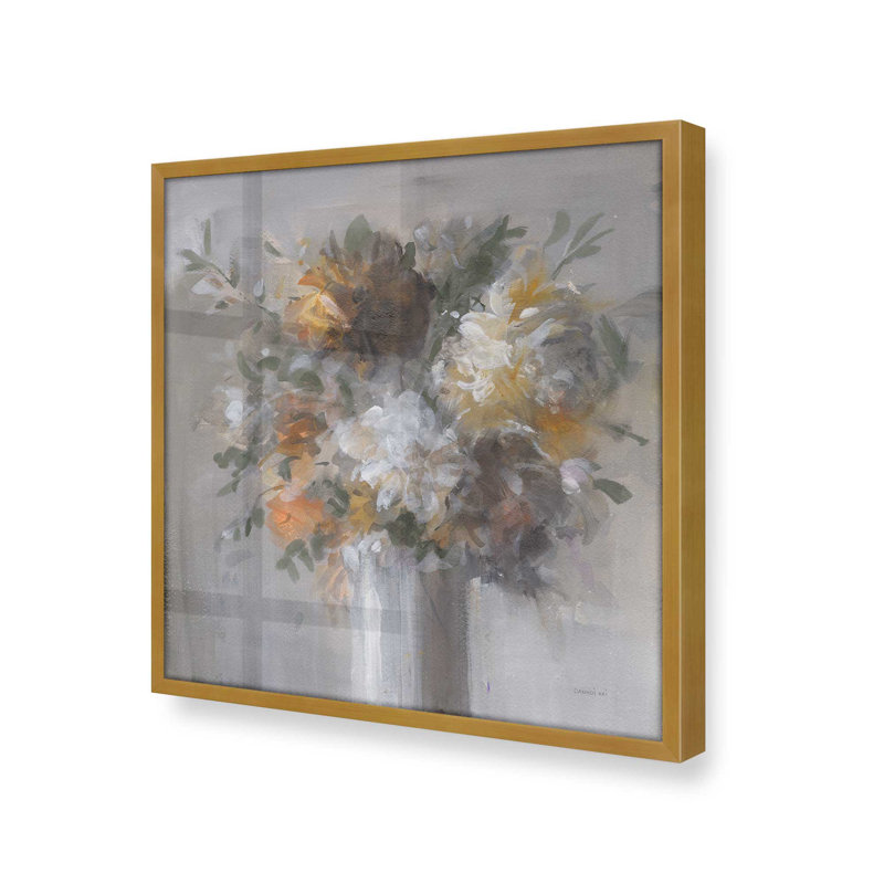 Récolte de fleurs, Cadre doré poli, H 21,75 po x l 21,75 po x P 1,25 po