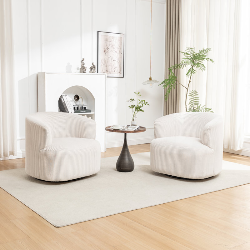 Fauteuil demi-tonneau pivotant rembourré Pietsch