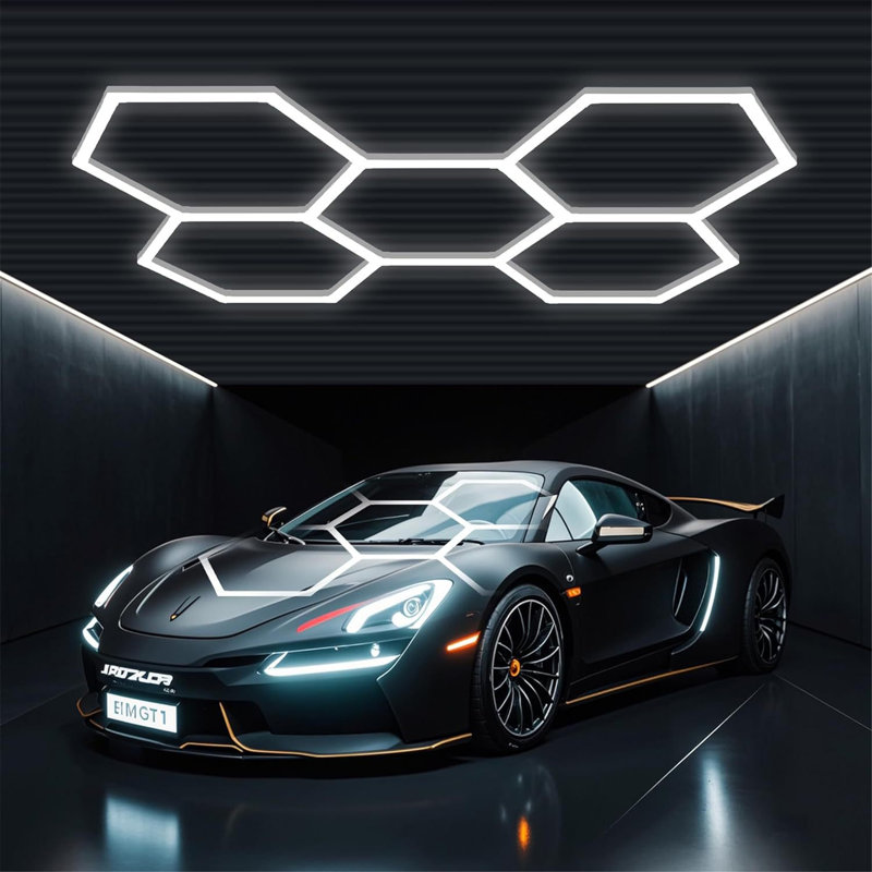 Lumières de garage hexagonales RVB, lumières murales hexagonales à DEL pour salle de jeux, salle de sport, bar, lumières de décoration murale Smart Sync avec télécommande et contrôle d'application