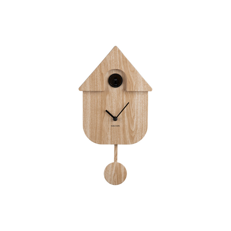 Analog Metal Quartz Tabletop Clock, Light wood