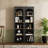 Free Standing 5 Tier Bookshelves, Farmhouse Two-Tone Storage Cabinet With Adjustable Shelves, Modern 72"H Kitchen Pantry Cabinet For Living Room, Home Office-153648657