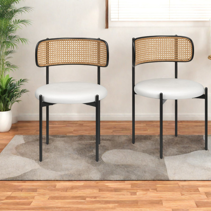 Ensemble de 2 chaises ergonomiques en similicuir de qualité supérieure, structure en métal moderne, idéale pour la cuisine et les espaces repas