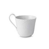 Royal Copenhagen White Fluted Half Lace High Handled Coffee Mug