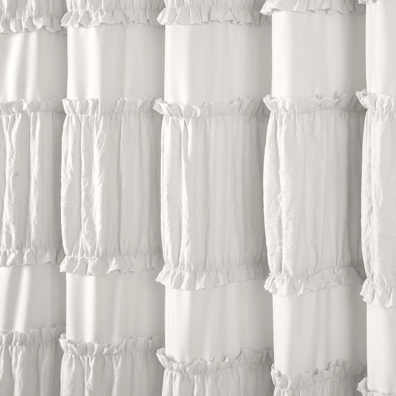 Rideau de douche uni Nova Ruffle, Blanc