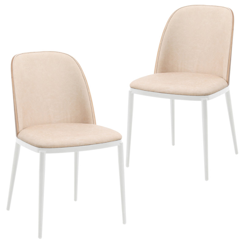 Kelce Full Back Side Chair, Ensemble de 2, Bois naturel / brun