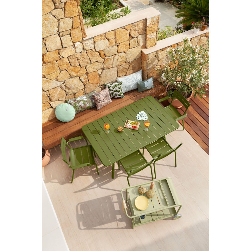 Luxembourg Outdoor Dining Side Chair, Pesto, 2