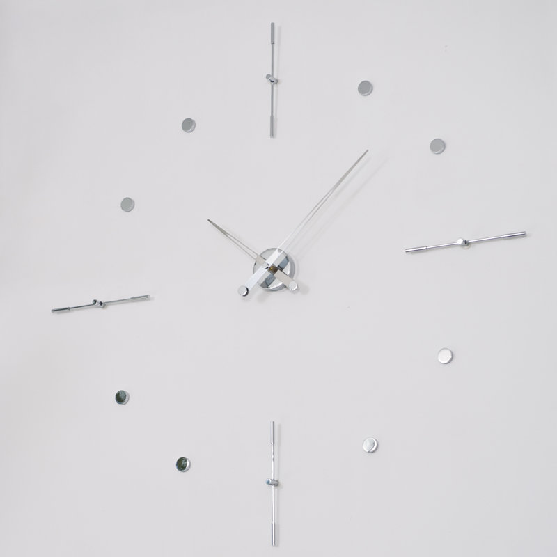Mixto Analog Wall Clock, Chromed Steel, Small
