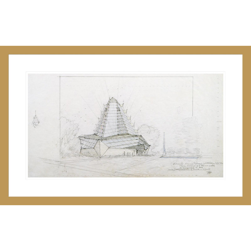 «Beth Sholom Synagogue Elkins Park PA 1954» par Frank Lloyd Wright - impression giclée encadrée, H 22,64 po x l 29,5 po