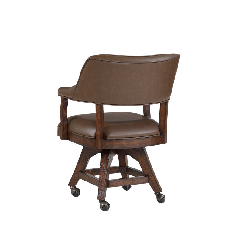 Fauteuil pivotant de luxe en bois massif / chaise de jeu avec roulettes