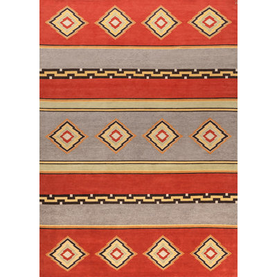 Mesa Wool Southwestern Area Rug in Red