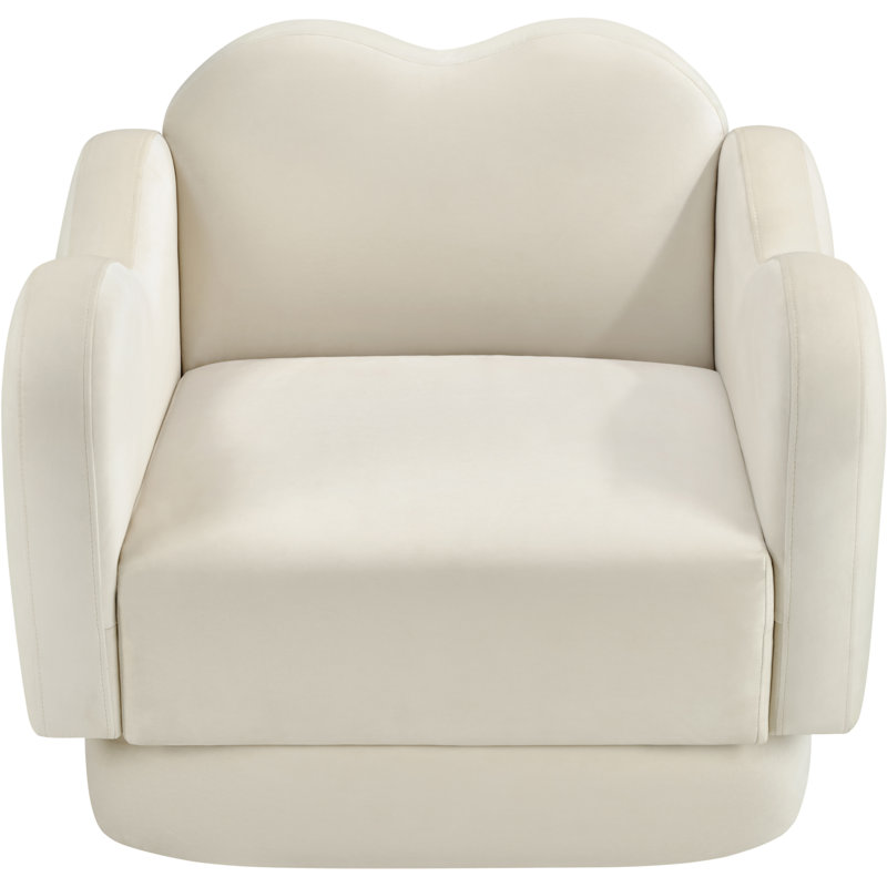 Chaise rembourrée Rainald, Velours crème