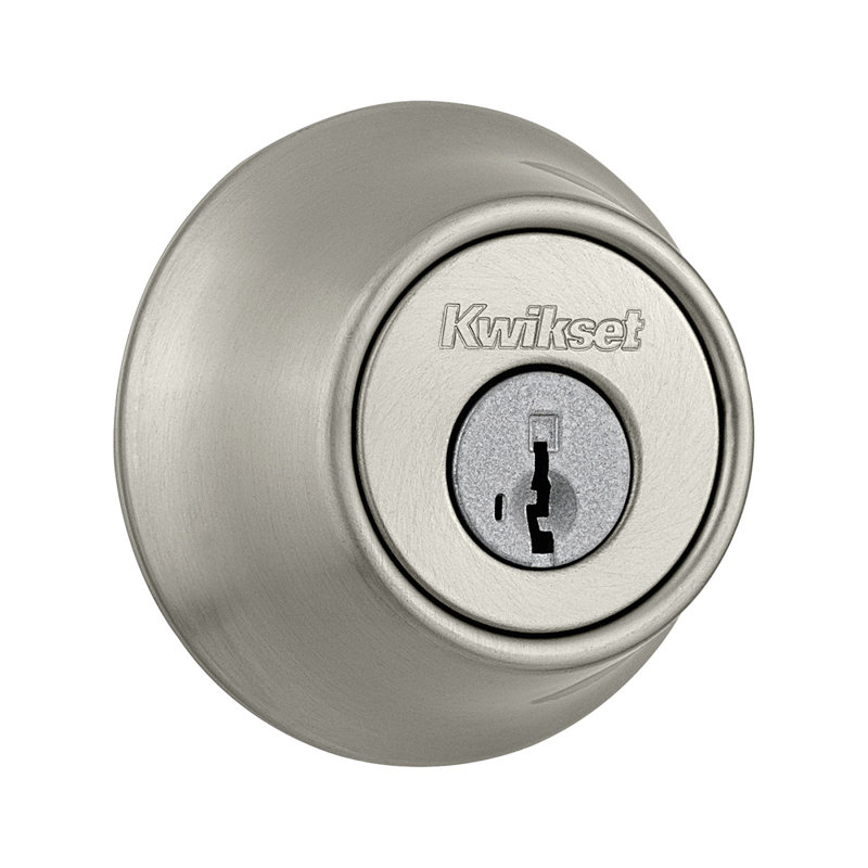 Single Cylinder Deadbolt featuring Smartkey, Satin Nickel