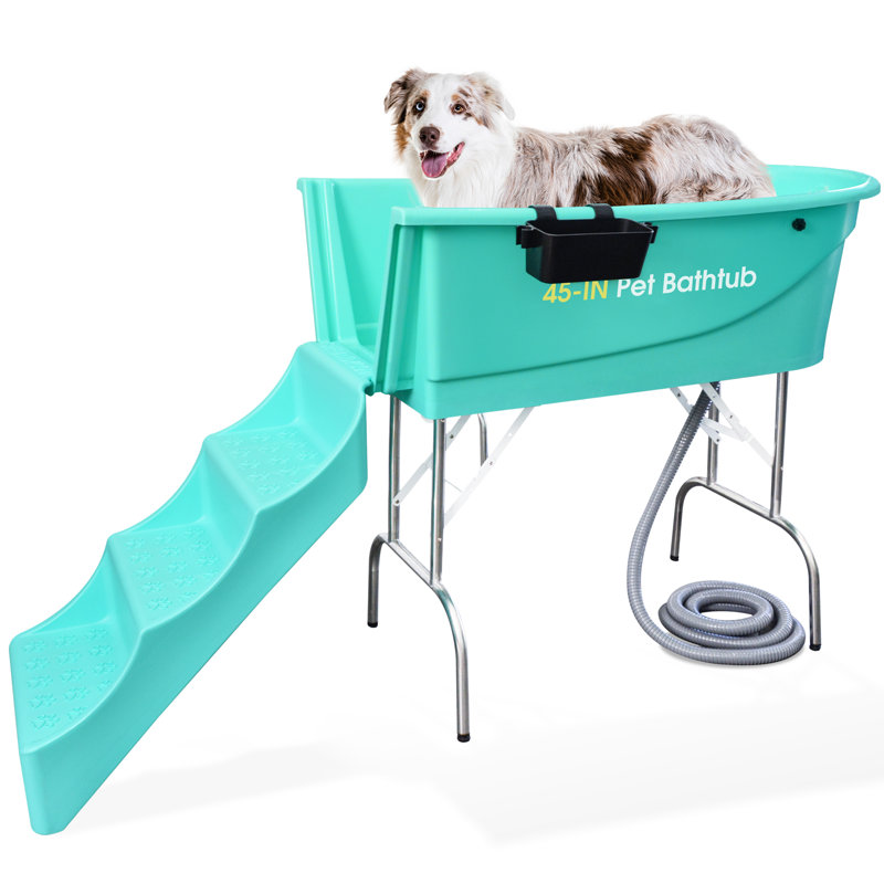 45" Pet Grooming Bathtub Dog Wash Station, Green