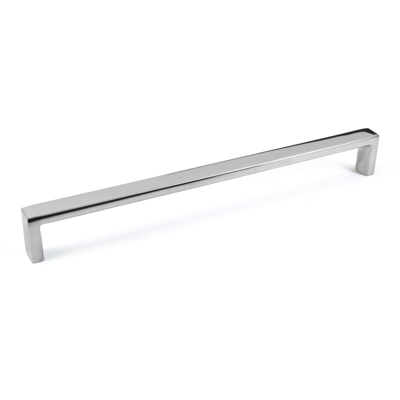 Solid Zinc Slim Bar Pull, Polished Chrome, 8"