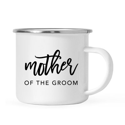 Cadeau de tasse de feu de camp en acier inoxydable, mère du marié, paquet de 1, émail en métal à l'extérieur