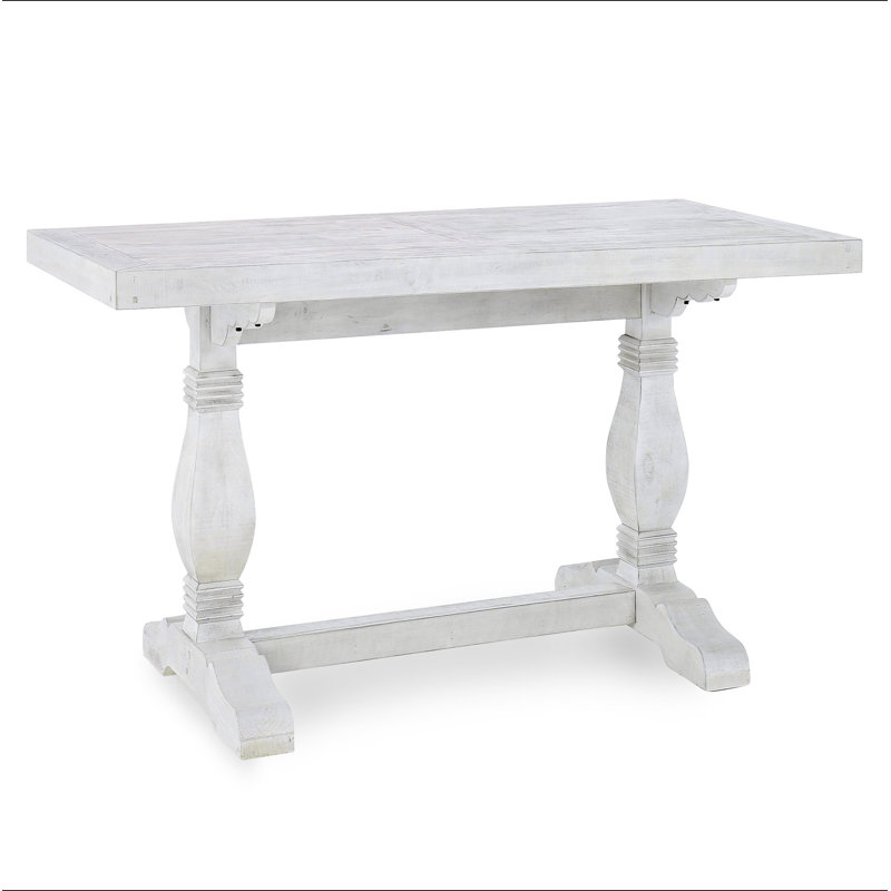 Caleb 78" Dining Table Distressed Ivory, 30"H x 78"L x 38"W, Antique White