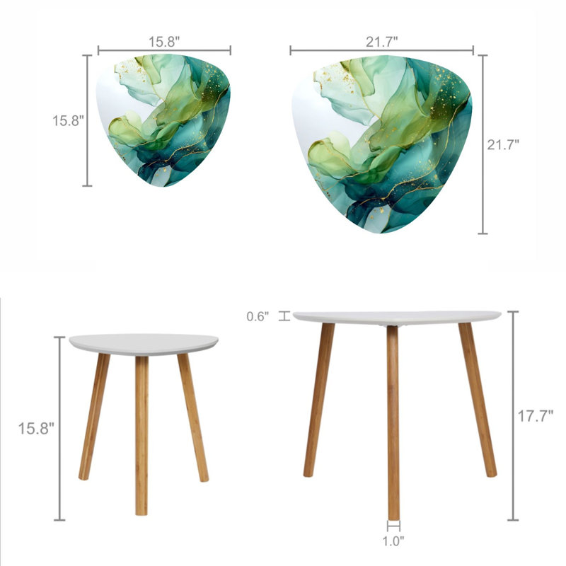 Ensemble de 2 tables basses gigognes Triangle