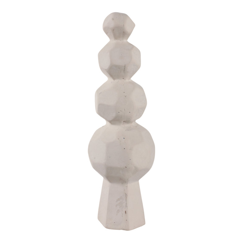 Modern Geometric Sculpture - Pottery And Paper Mache Decorative Art With Stacked Contemporary Design For Sleek Stylish Accent Display