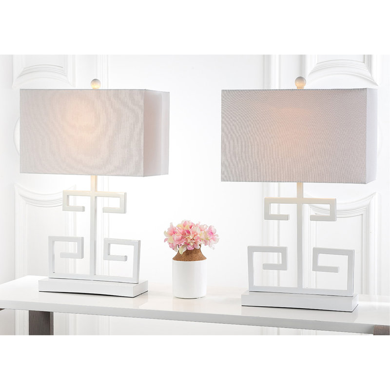 Keya Metal Table Lamp, White