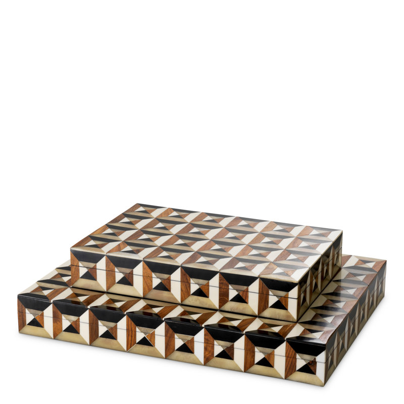 Box Marwood Brown Black White, 2.17" H x 15.94" W x 12.01" D
