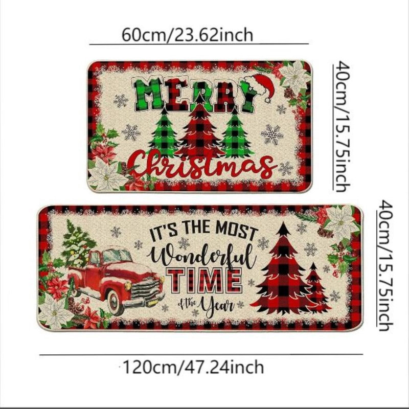  Ensemble de tapis de cuisine de Noël