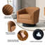 Petit fauteuil pivotant rembourré en similicuir et capitonné avec garniture cloutée-418076292