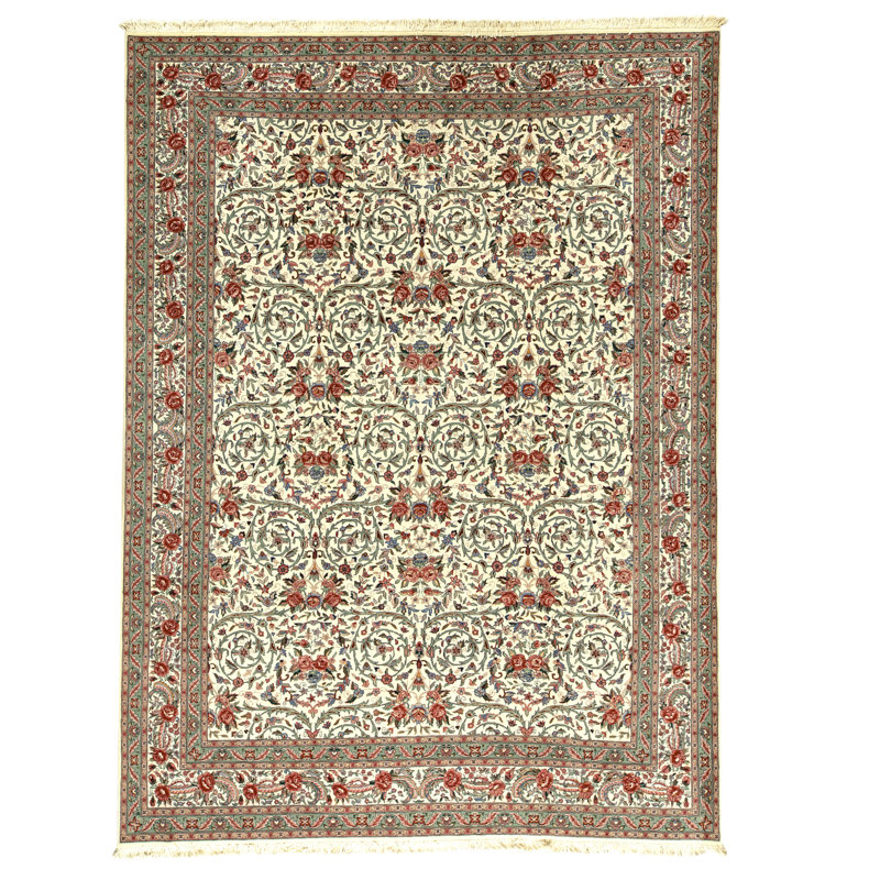 Tapis rectangulaire en laine noué à la main