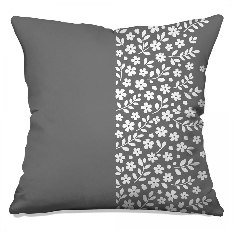 Coussins décoratifs blancs à motif floral, 26 x 26 inches