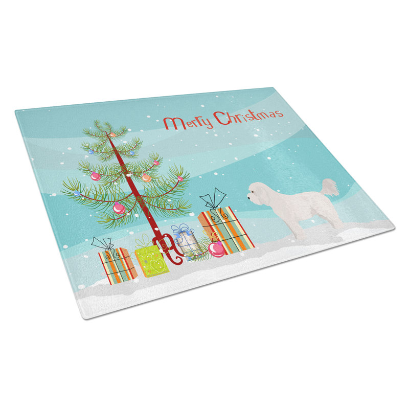 Planche à découper en verre pour arbre de Noël Havapoo # 1 Large-bo3, Bichpoo blanc