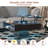 Lift Top Coffee Table with Storage - Wooden Square Design for Living Room, 16 Colors RGB LED Lighting System-1861637112