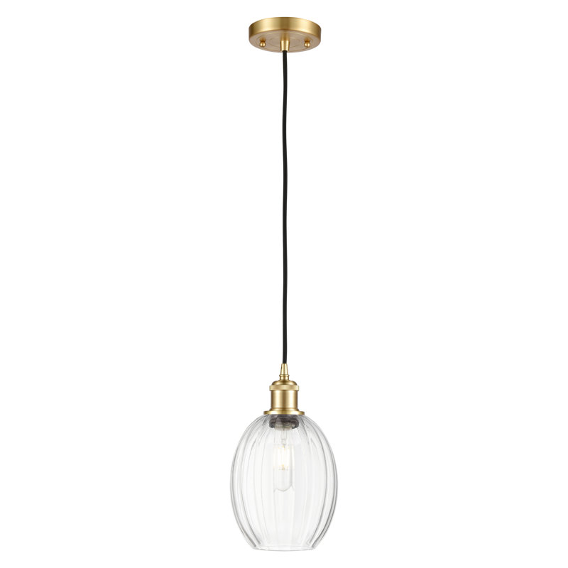 Mini-luminaire suspendu à cordon 1 ampoule Ballston - Alyette, Clair, Or satiné