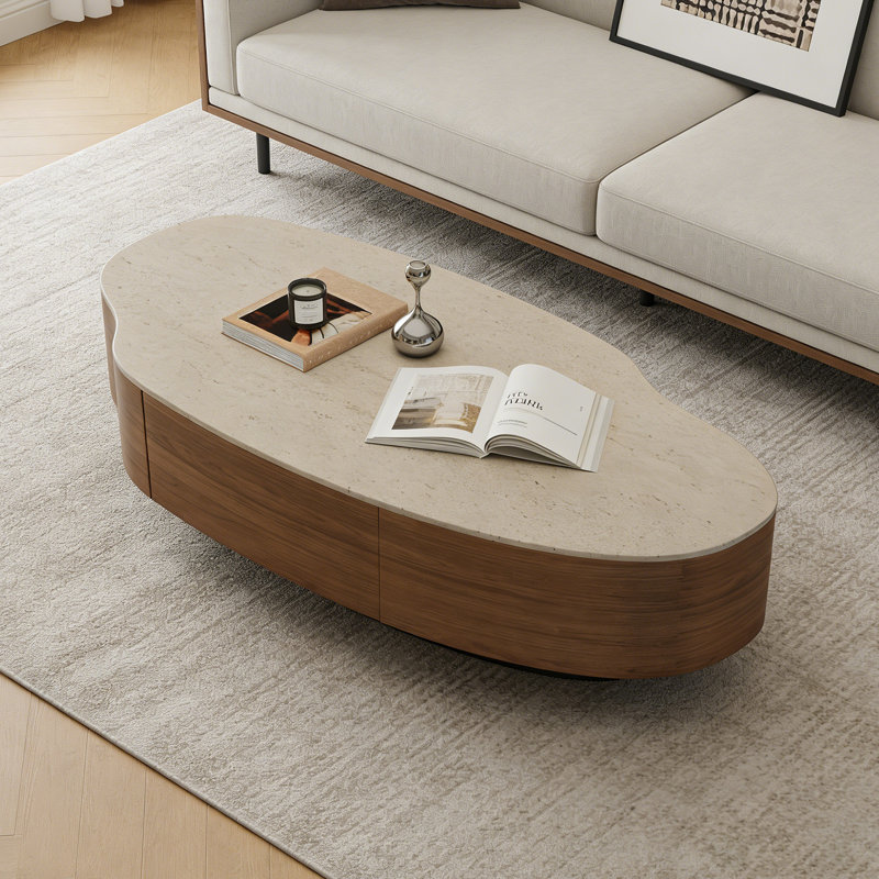Table basse de salon Modern Creativité, H 12,99 po x L 47,24 po x l 23,62 po, Brun