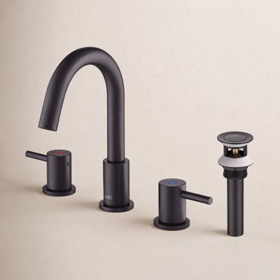 Circular Widespread Bathroom Faucet with Drain