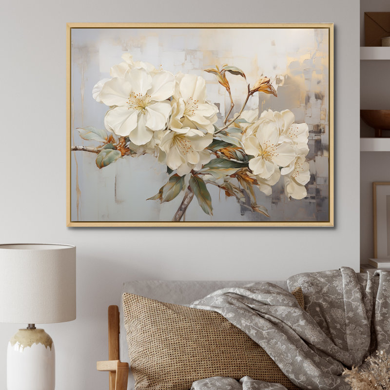 Essence de simplicité rhododendron VI, Cadre naturel flottant, H 16 po x l 32 po x P 1 po