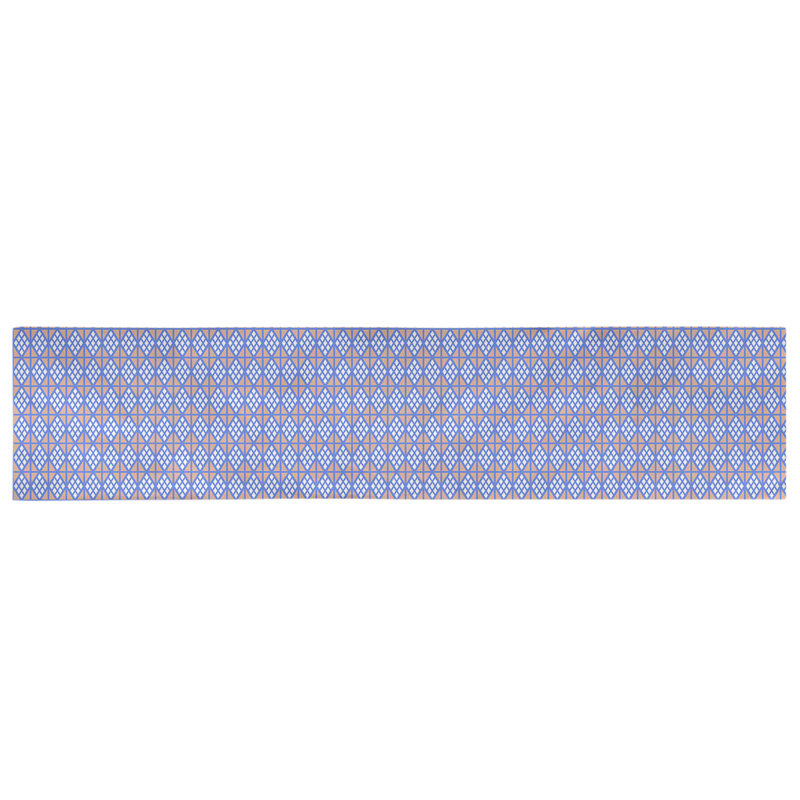 Avicia Diamonds Table Runner, 73.5" x 17.5", Blue/Orange, Cotton