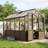 6x10 ft Greenhouse for Outdoors, Large Wooden Greenhouses with Adjustable Roof Vent & PC Panels & Lockable Door, Heavy Duty Spruce Frame Green House for Garden, Backyard, Patio-124934820-124934823
