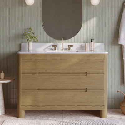 Meuble-lavabo simple 48 po avec plateau en quartz Oslo 