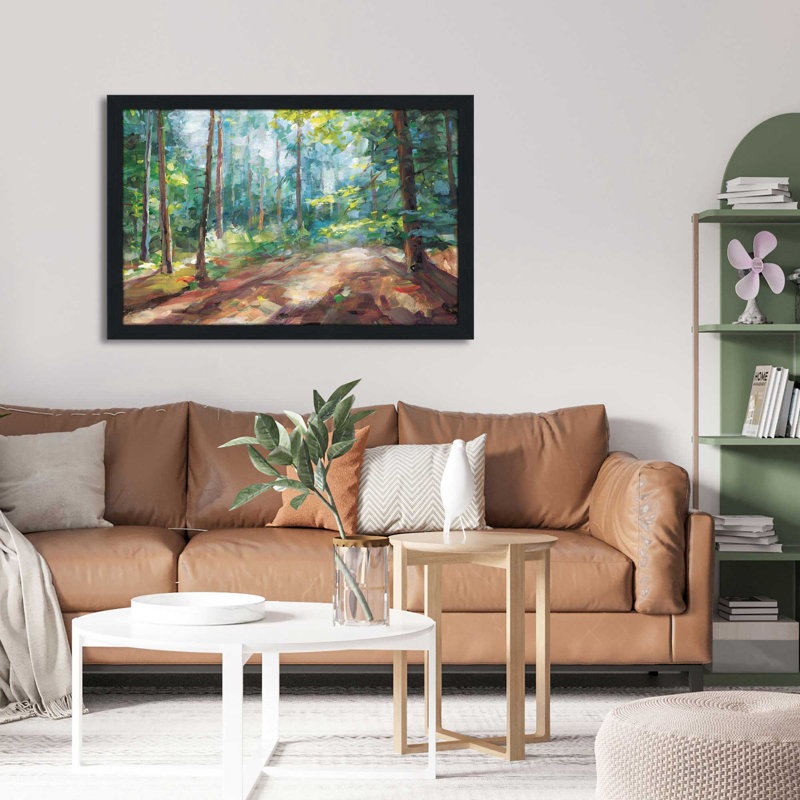 Woodland Reverie - Peinture, L 27,5 po x H 21,5 po, Cadre noir