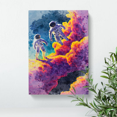 Astronaut In Watercolour No.5 - Wrapped Canvas