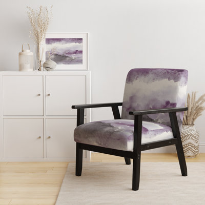 Chaise avec accoudoirs en velours Hermeline - Midnight At The Lake III - améthyste et gris