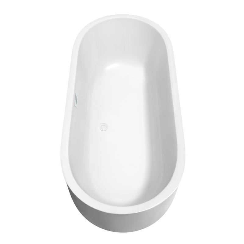 Juliette 71'' x 31.5'' Freestanding Soaking Acrylic Bathtub, Shiny White