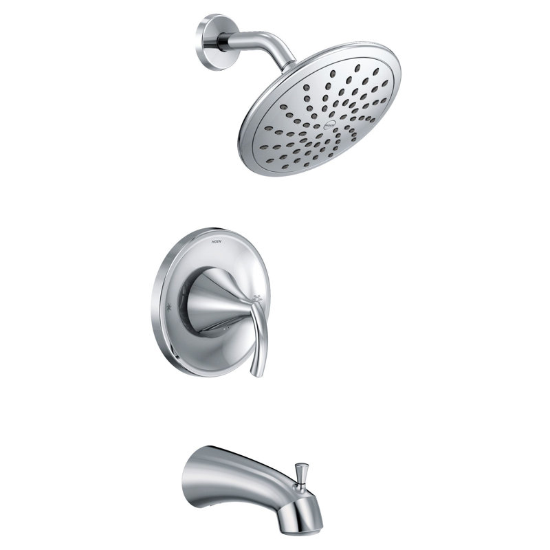 Robinet de baignoire et douche à pression équilibrée avec poignée levier Moen Glyde, Chrome