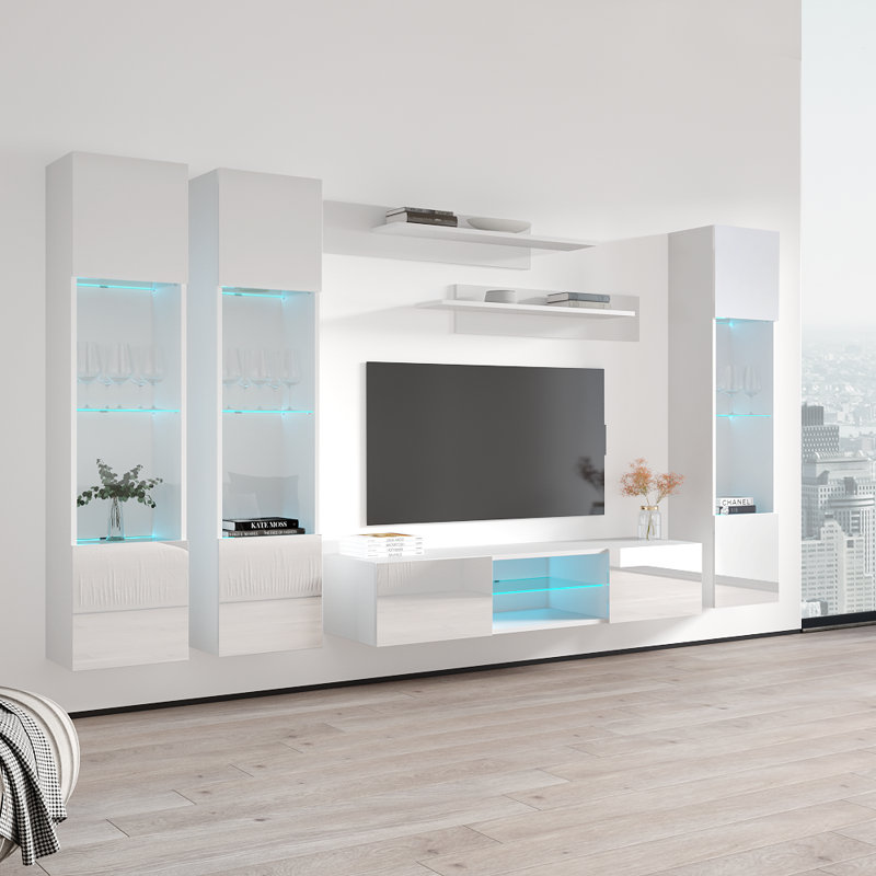 Meuble audio-vidéo flottant Fly, Blanc