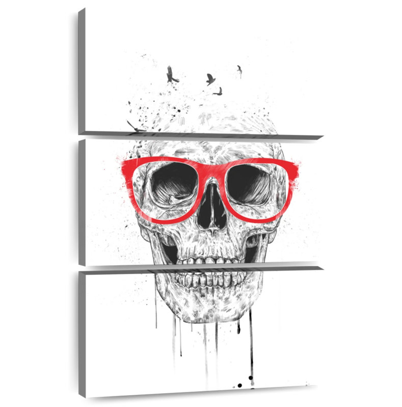 Kerner Skull With Red Glasses, 65" H x 42" W