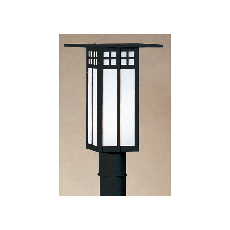 Tête de lanterne 1 lumière Glasgow, H 18 po x l 18 po x P 18 po, Noir satiné, Blanc opalescent