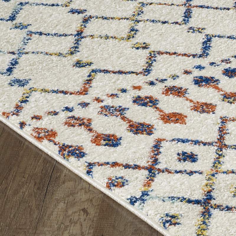 Totti Modern 6' x 9' Washable Geometric Multicolor Synthetic Rug